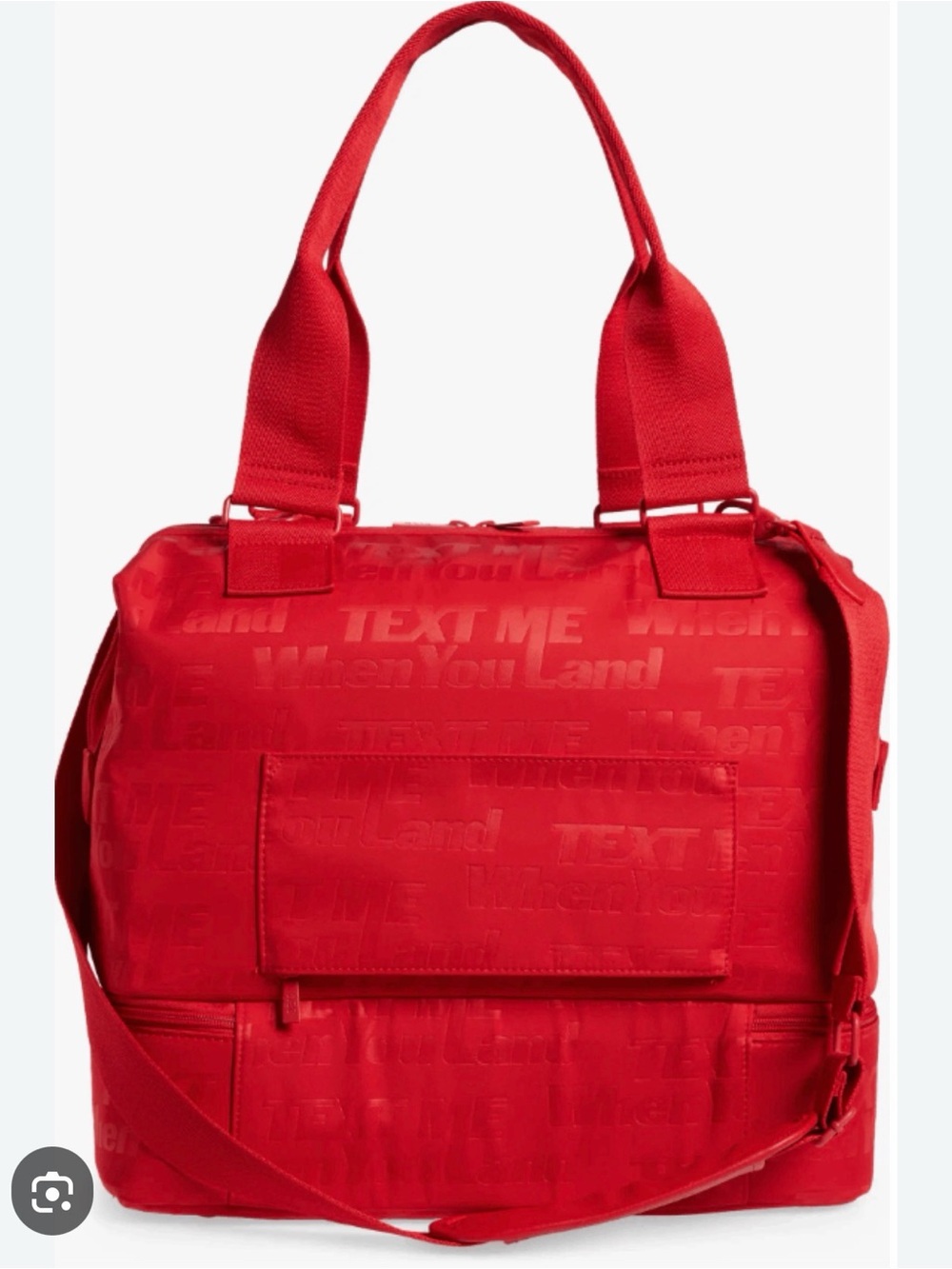 BEIS Red Travel Tote with Shoulder Strap